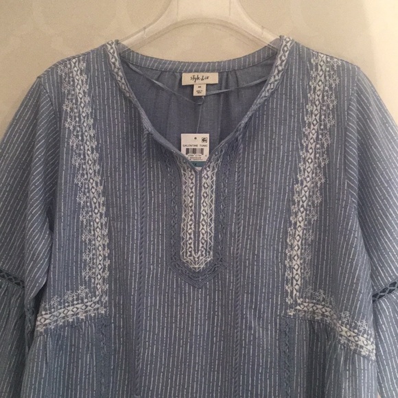 STYLE & CO PLUS SIZE CROCHET TRIM SLEEVE TOP - Picture 7 of 10